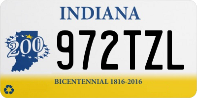IN license plate 972TZL