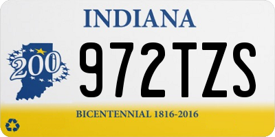 IN license plate 972TZS