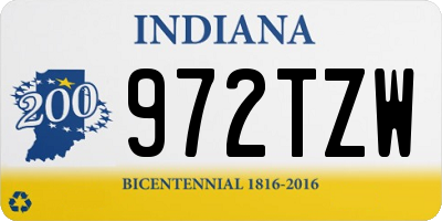 IN license plate 972TZW
