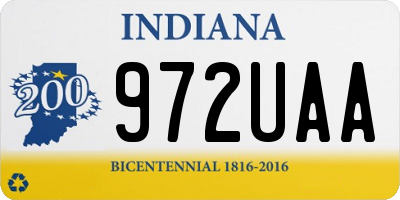 IN license plate 972UAA
