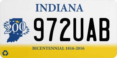IN license plate 972UAB