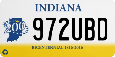 IN license plate 972UBD