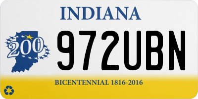 IN license plate 972UBN