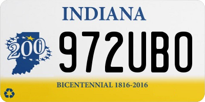 IN license plate 972UBO