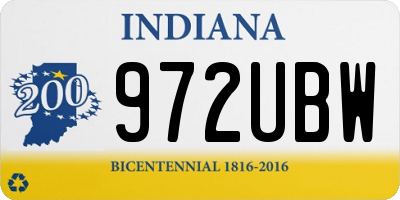 IN license plate 972UBW