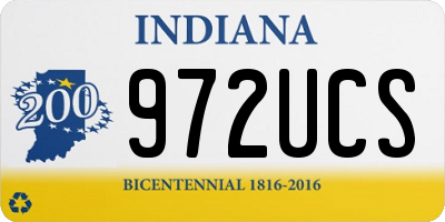 IN license plate 972UCS