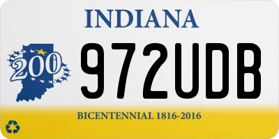 IN license plate 972UDB