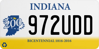 IN license plate 972UDD