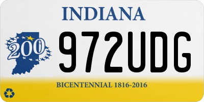 IN license plate 972UDG