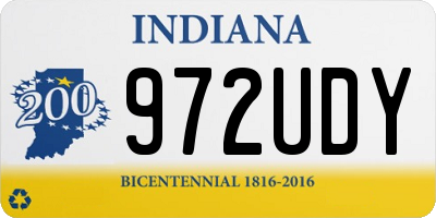 IN license plate 972UDY