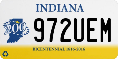 IN license plate 972UEM