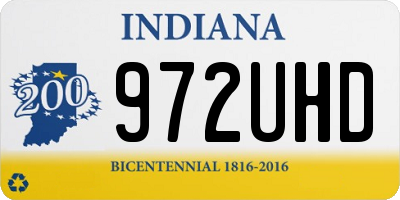 IN license plate 972UHD