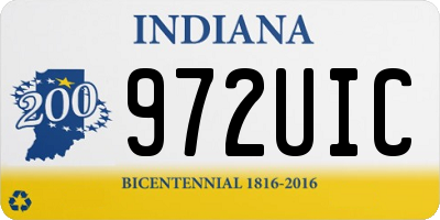 IN license plate 972UIC