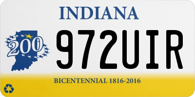 IN license plate 972UIR