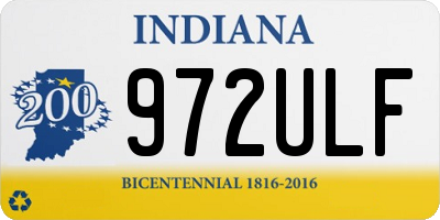 IN license plate 972ULF