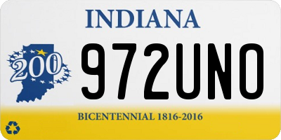 IN license plate 972UNO