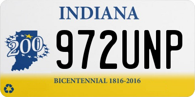 IN license plate 972UNP