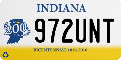 IN license plate 972UNT