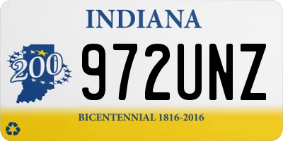 IN license plate 972UNZ