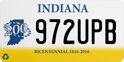 IN license plate 972UPB