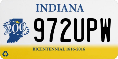 IN license plate 972UPW