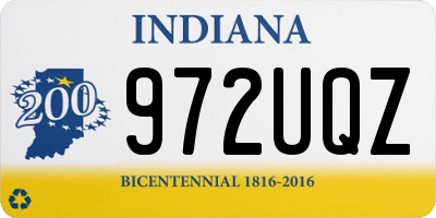 IN license plate 972UQZ