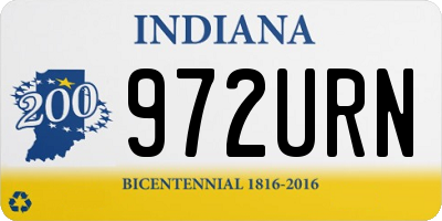 IN license plate 972URN
