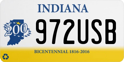 IN license plate 972USB