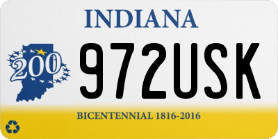 IN license plate 972USK