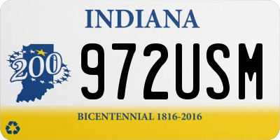 IN license plate 972USM