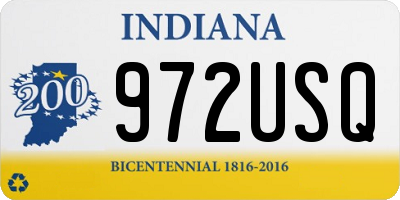 IN license plate 972USQ