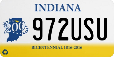 IN license plate 972USU