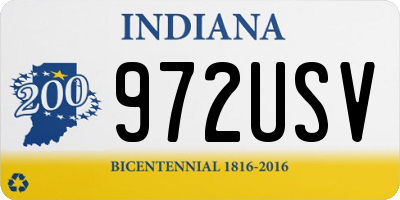 IN license plate 972USV