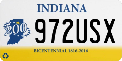 IN license plate 972USX