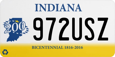 IN license plate 972USZ