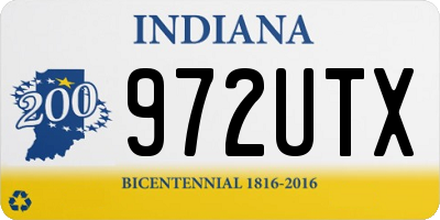 IN license plate 972UTX