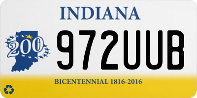 IN license plate 972UUB