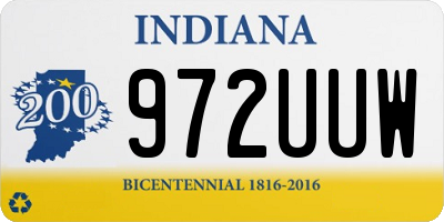 IN license plate 972UUW