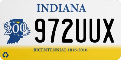 IN license plate 972UUX