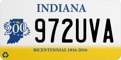 IN license plate 972UVA