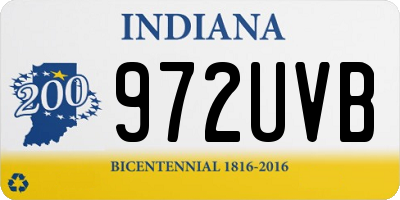 IN license plate 972UVB