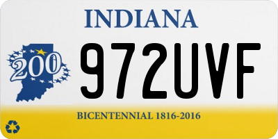 IN license plate 972UVF
