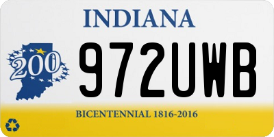 IN license plate 972UWB