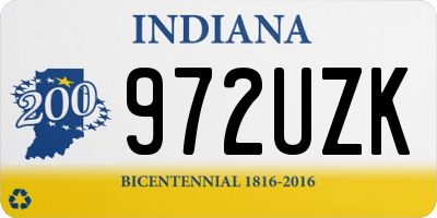 IN license plate 972UZK