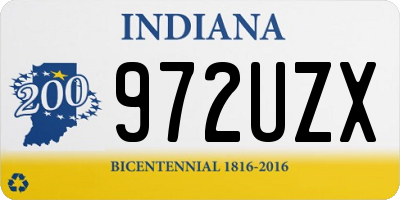 IN license plate 972UZX