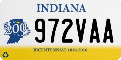 IN license plate 972VAA