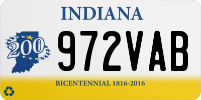 IN license plate 972VAB