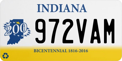 IN license plate 972VAM