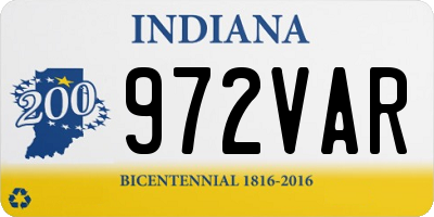 IN license plate 972VAR