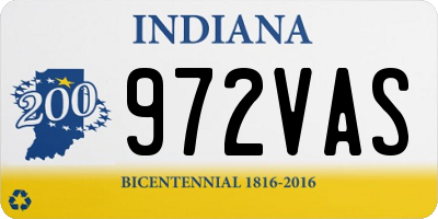IN license plate 972VAS